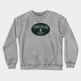 Tybee Island Georgia Sea Islands Anchor Dark Green Crewneck Sweatshirt